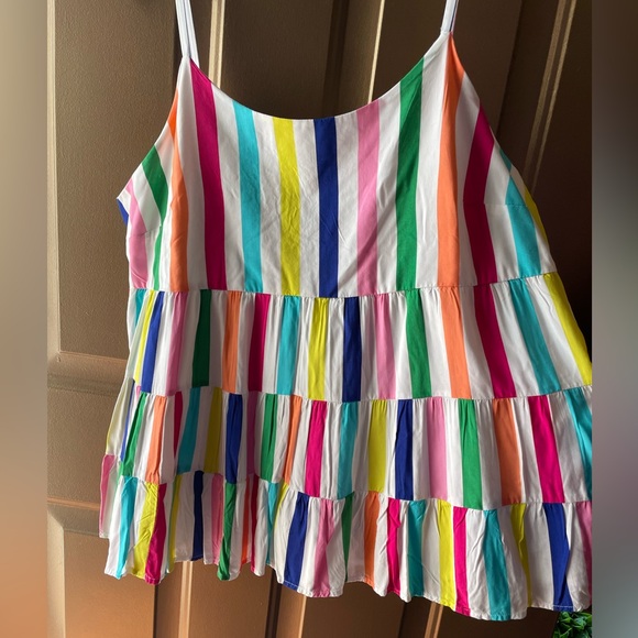 Crown & Ivy Multi Color Stripes Swing Top - Picture 2 of 5